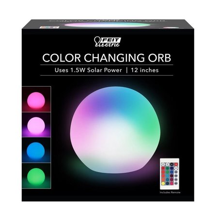 FEIT ELECTRIC 12 in Solar Power Plastic Color Changing Orb Assorted ORB12/SOL